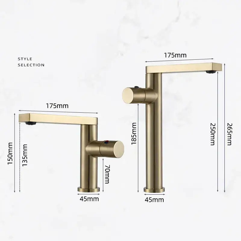 Modern brushed gold basin faucet with a sleek rectangular spout and single handle mixer tap for bathroom use decorbites brushed gold