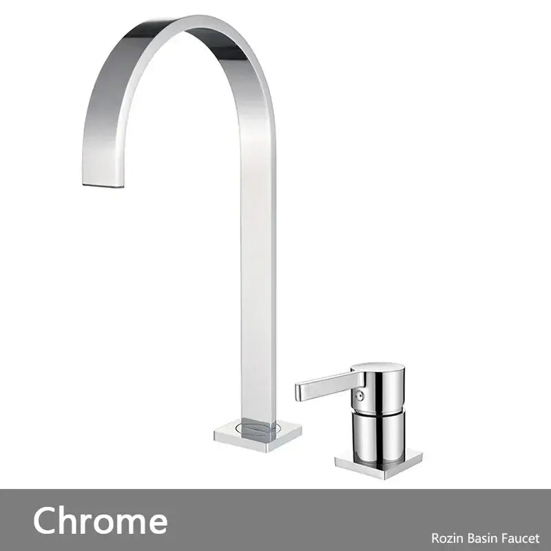 Modern brushed gold basin faucet with chrome finish sleek arched spout minimalist decorbites brushed gold design