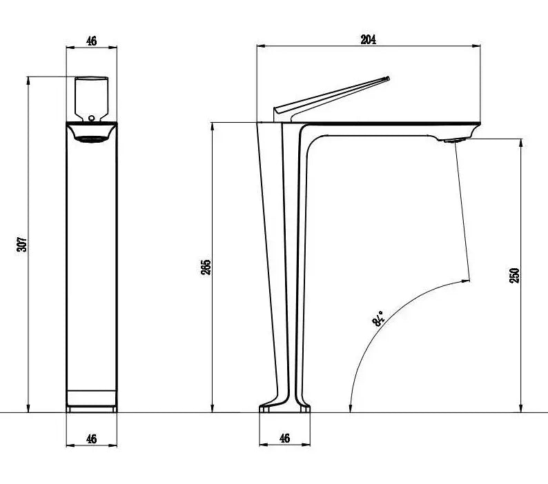 Modern chrome-finished faucet with sleek angular spout complementing brushed gold basin decorbites bathroom sink tap