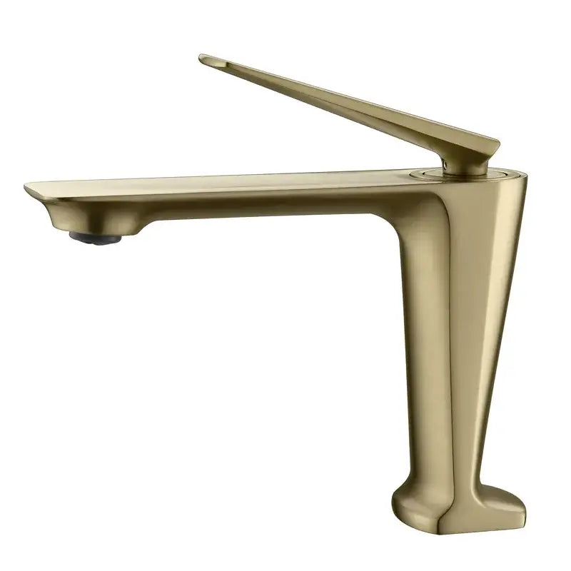 Modern brushed gold basin faucet with sleek minimalist design and decorbites brushed gold finish for bathroom sink