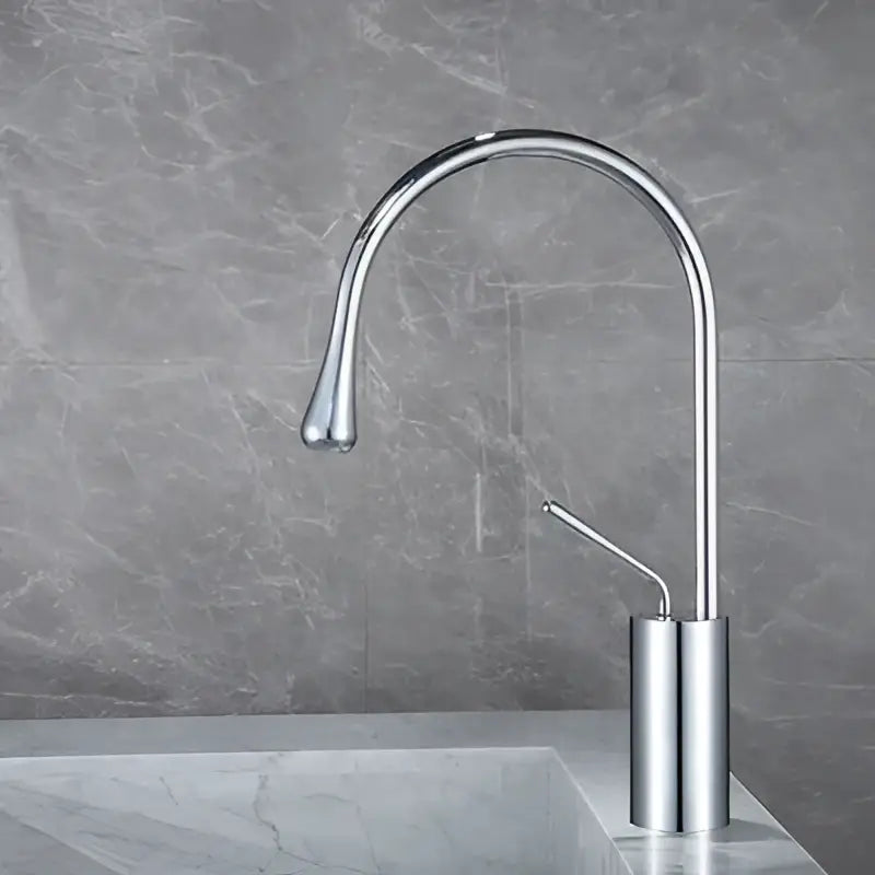 Modern brushed gold basin faucet with chrome finish sleek curved spout minimalist decorbites brushed gold design