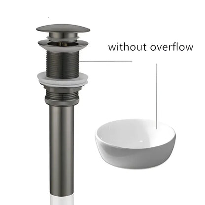 Matte black metal sink drain with sleek cylindrical design and threaded body for decorbites brushed gold basin faucet