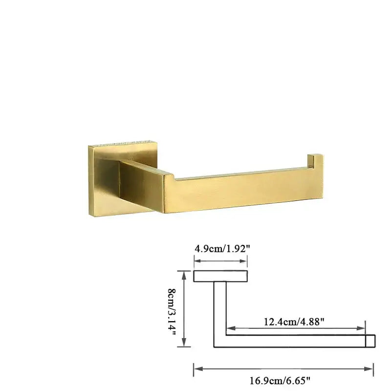 Modern brushed gold toilet paper holder with sleek minimalist design in decorbites brushed gold hardware set bathroom decor