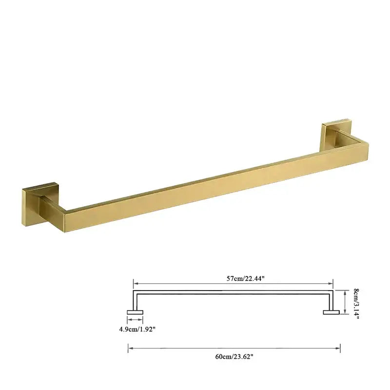Modern brushed gold hardware set bathroom towel rail with rectangular brushed metal finish for sleek decorbites brushed gold flair