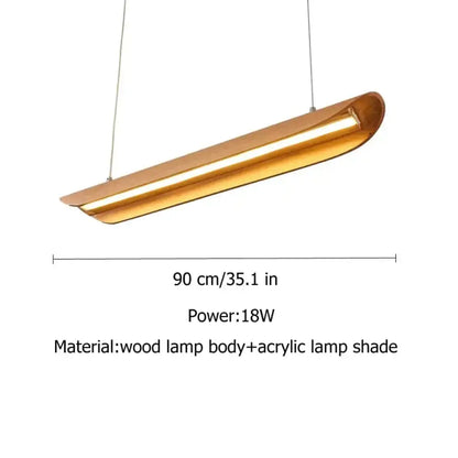 Modern brushed gold kitchen island light with a sleek wooden body and acrylic shade for chandeliers kitchen island use