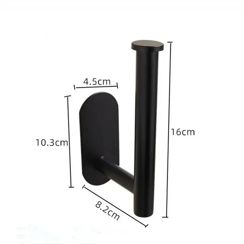 Black matte finished metal wall mounted paper holder with sleek modern design for toilet paper storage