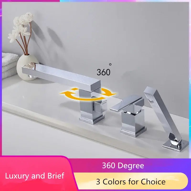 Modern brushed gold shower faucet with chrome finish sleek angular design and integrated handheld showerhead decorbites brushed gold
