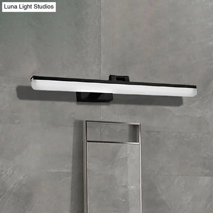 Modern brushed metal black and white led vanity sconce bathroom light fixture with sleek minimalist design 110v-120v