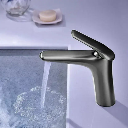 Modern brushed nickel basin faucet mixer tap with sleek single-handle design for bathroom decorbites basin faucet