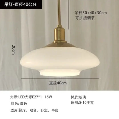 Modern brushed nickel glass pendant lights with white glass shade and brass fixture for kitchen home decor lighting