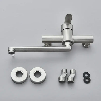 Modern brushed nickel kitchen faucet wall-mounted single lever mixer with sleek stainless steel design by decorbites brushed nickel