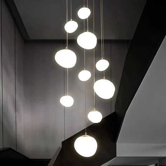 Modern Brushed Stainless Acrylic Multi-Head Pendant Light - Decorbites