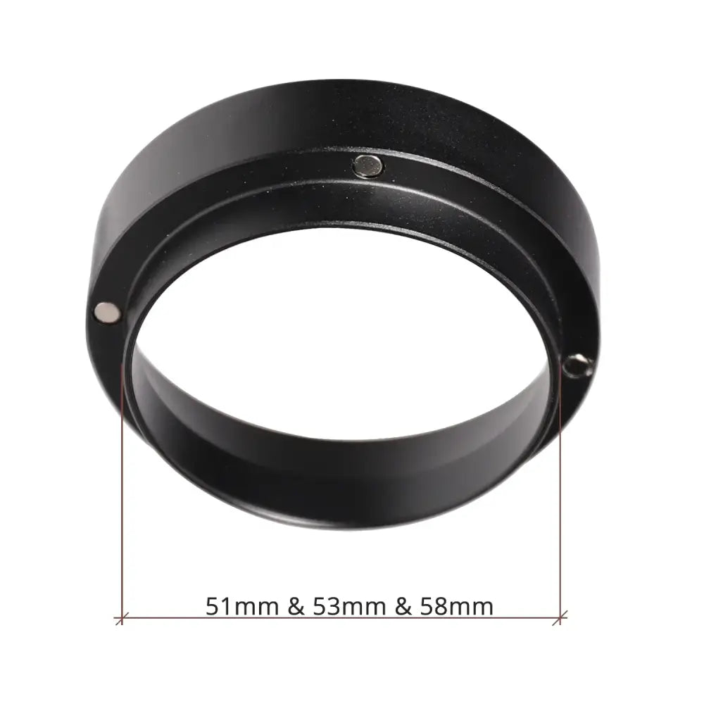 Modern black matte dosing ring adapter with three screws for decorbites espresso dosing kitchen tool