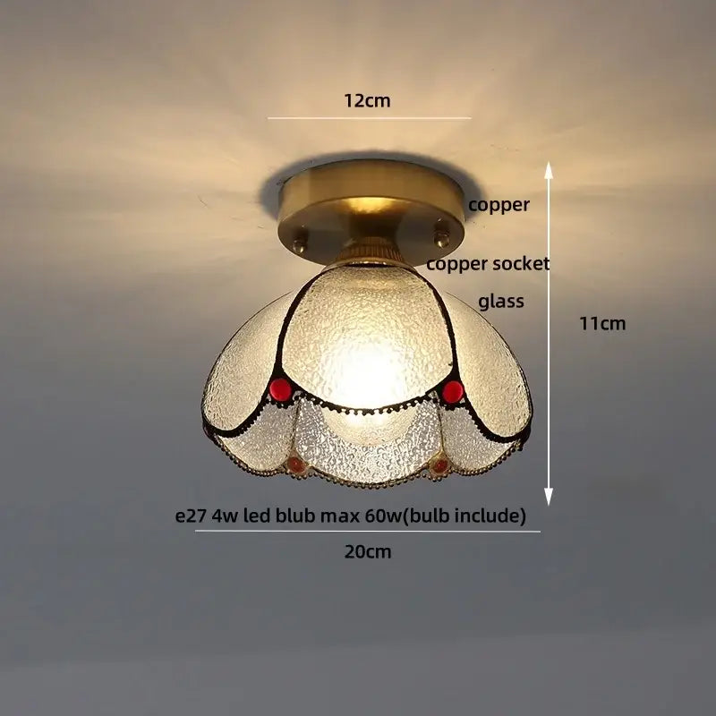Modern butterfly glass tiffany ceiling light with brass base frosted petals black trim and red beads for bedroom decorbites butterfly glass