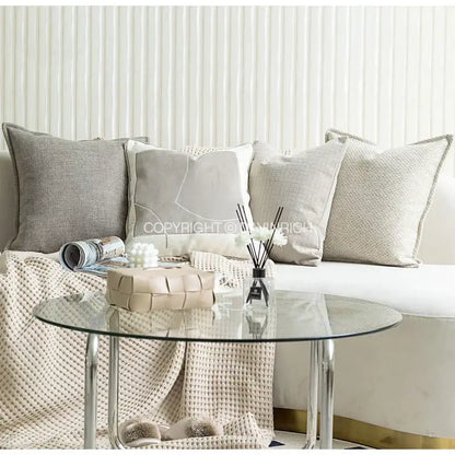 Beige quilted leather box with textured woven pattern and rounded edges for modern cappuccino tone geometry decorbites pillow