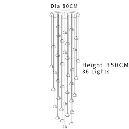 A modern minimalist decorbites crystal ball chandelier with 36 spherical lights for living room lighting