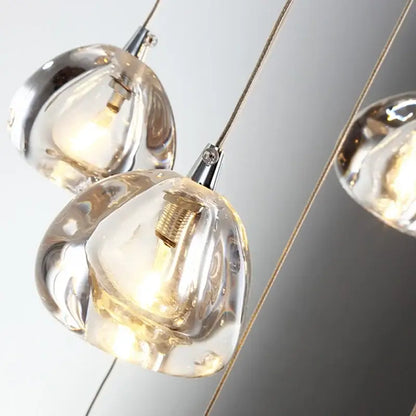 Clear teardrop glass pendant lights with exposed filaments and chrome fixtures in modern decorbites crystal ball chandelier