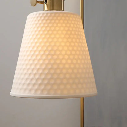 Modern ceramic led pendant light with cream-colored hammered glass lampshade and brass-finished metal fixture for dining room decorbites ceramic led