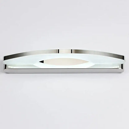 Modern chrome arc led vanity light bathroom sconce with stainless steel frame and acrylic diffuser bulb included