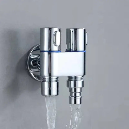Modern chrome bidet faucet set with dual-function chrome finish and white body for bathroom use