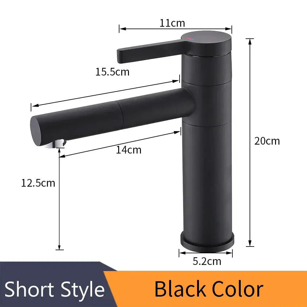 Modern chrome brass bathroom faucet with black matte finish swivel spout designed for bathroom faucet vessel use decorbites brass bathroom