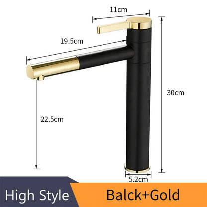 Black and gold decorbites brass bathroom faucet with sleek modern design for bathroom faucet vessel use
