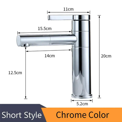 Modern chrome brass bathroom faucet vessel sink tap with swivel spout and rectangular handle for decorbites brass bathroom use