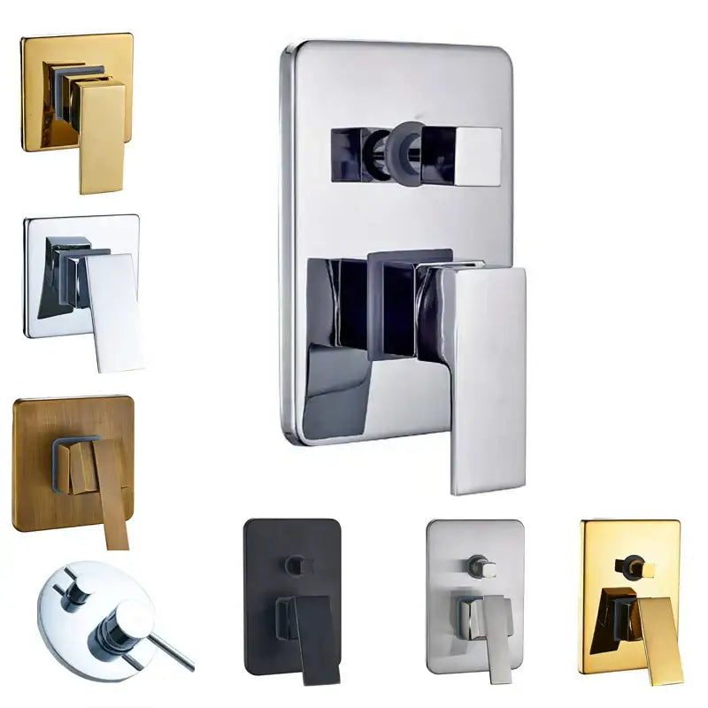 Modern chrome brass bathroom mixer valve with sleek rectangular design and minimalist handle for shower control decorbites brass bathroom