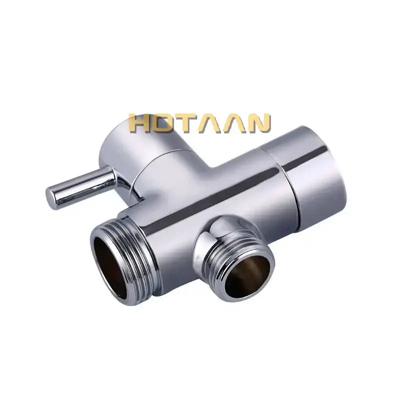 Chrome finished hotaan brand three way bathroom faucet with threaded connections used as shattaf sprayer diverter decorbites brass