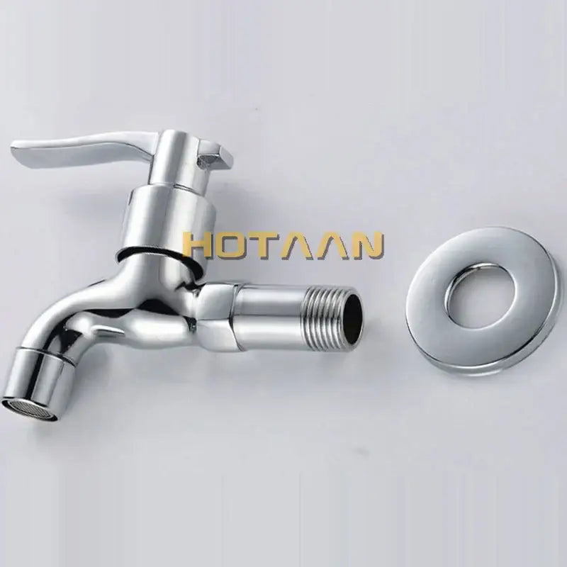 Modern chrome brass single cold water wall tap with sleek design and threaded connection for bathroom decorbites brass single