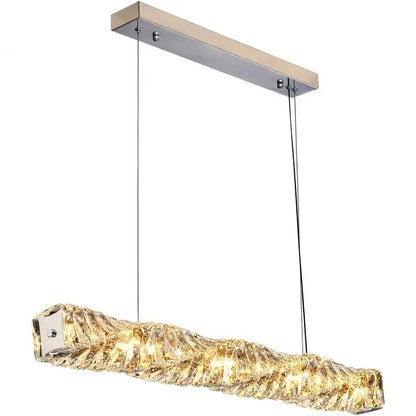 A modern chrome crystal led pendant with textured illuminated body for dining room decorbites crystal led chandelier