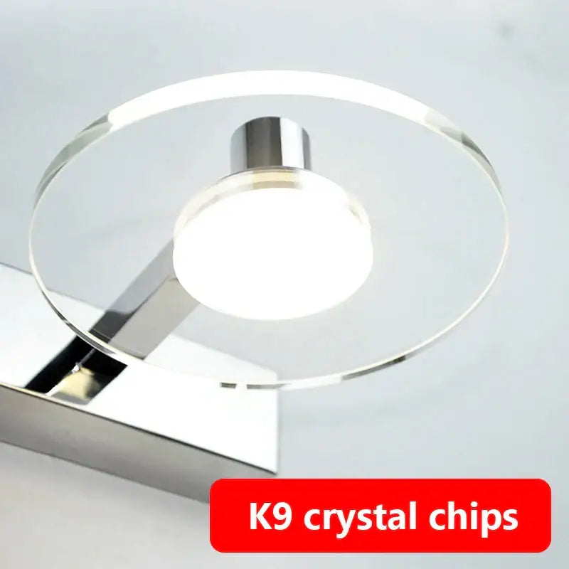 Modern chrome wall lamp with clear glass shade and led bulb, perfect for decorbites acrylic mirror headlight use