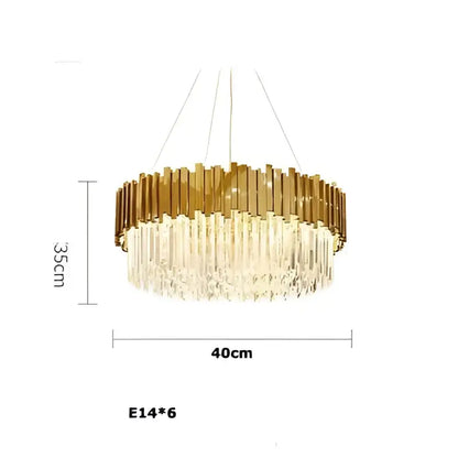 Modern chrome crystal oval led chandelier with gold-toned cascading crystal droplets in a circular design for dining room decorbites crystal oval