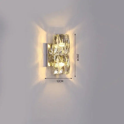 Modern chrome crystal wall light with crystal-clear faceted glass and sleek metallic base for luxury living room decorbites crystal wall light