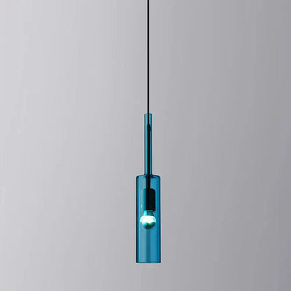A sleek translucent teal glass chandelier pendant light with minimalist cylindrical design for living room decorbites glass chandeliers