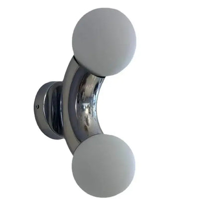 Modern chrome decorbites designer grape wall sconce with two frosted glass globes for bedroom lighting
