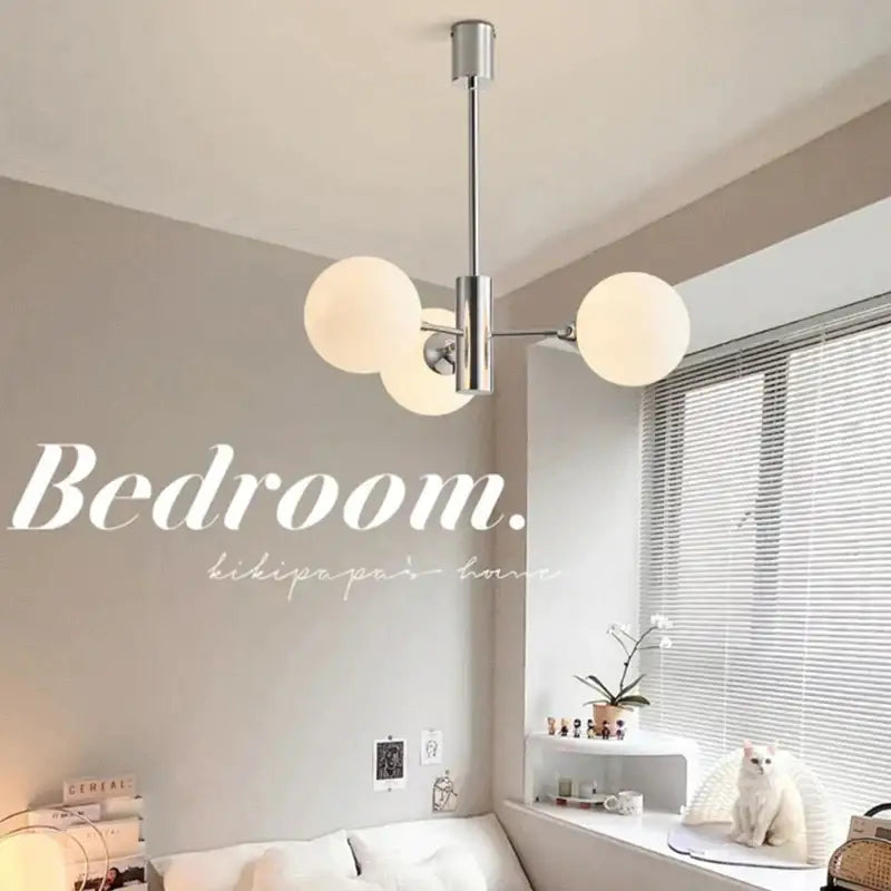 Modern chrome glass ball led chandelier with three frosted globe shades for living room lighting decorbites glass ball