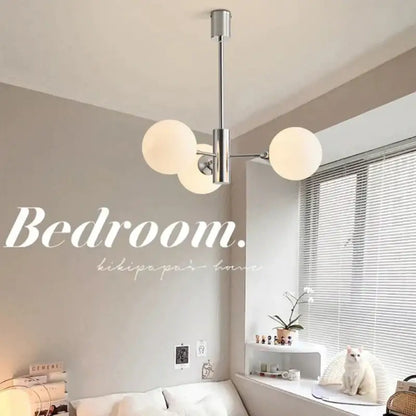 Modern chrome glass ball led chandelier with three frosted globe shades for living room lighting decorbites glass ball