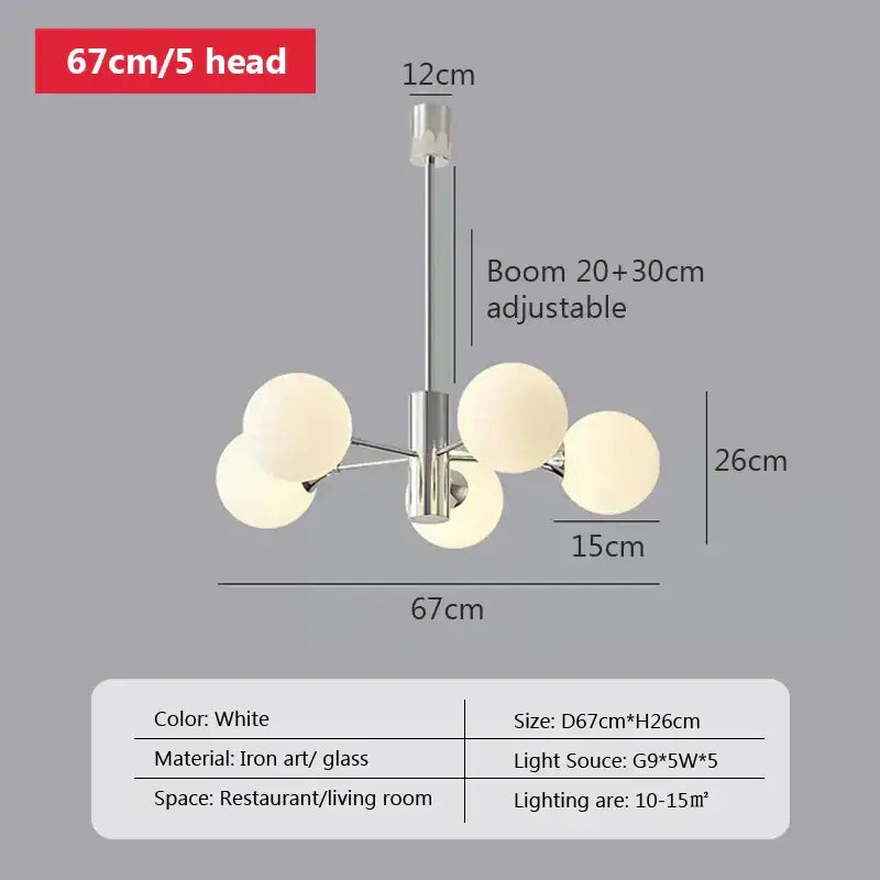 Modern white spherical glass ball led pendant light with sleek iron frame for living room decorbites glass ball lighting