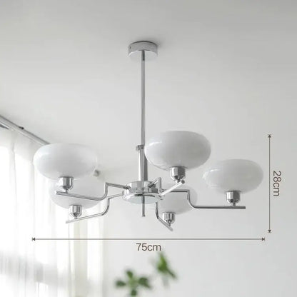 Modern chrome glass ball pendant chandelier with five frosted white glass shades for bedroom decorbites glass ball lighting