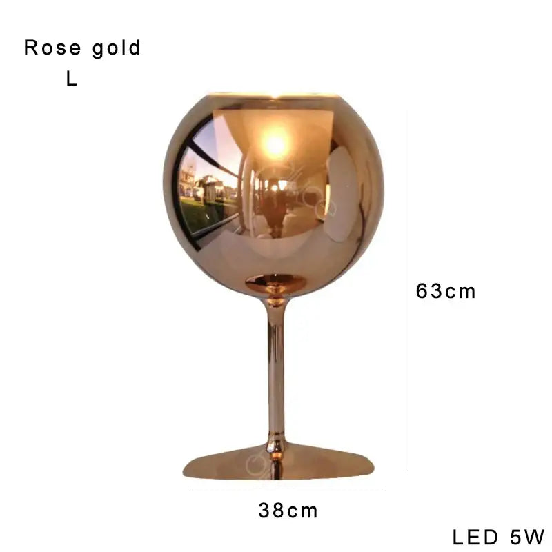 Rose gold decorbites glass gold table lamp with polished metallic finish and 5w led light source for luxury living room decor
