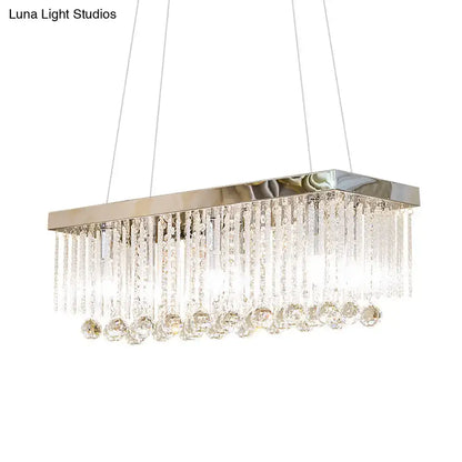 Decorbites simple chrome pendant lighting with clear crystal prisms and beads for kitchen island lighting 220v-240v 110v-120v
