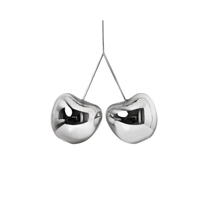 Modern chrome heart creative light chandelier dining room pendant featuring a shiny silver metallic cherry creative light decorbites pendant