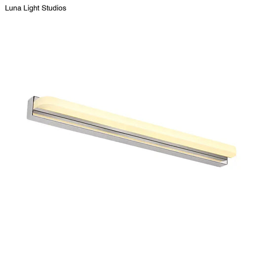 Modern chrome led cylinder bar light with sleek chrome finish and warm diffused glow for bathroom vanity 110v-120v