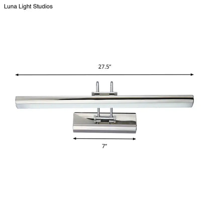 Modern style chrome finished rectangular led vanity mirror light wall fixture for bathroom use