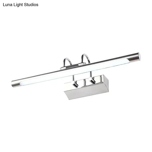 Modern chrome led wall lamp 22 inches wide with white light and sleek rectangular design with adjustable spotlights