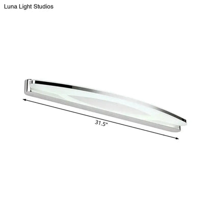 Modern chrome led wall light sconce with sleek chrome finish and frosted glass diffuser for bathroom vanity lighting