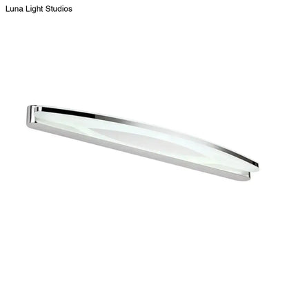 Modern chrome led wall light sconce with linear design and frosted glass diffuser for bathroom vanity lighting
