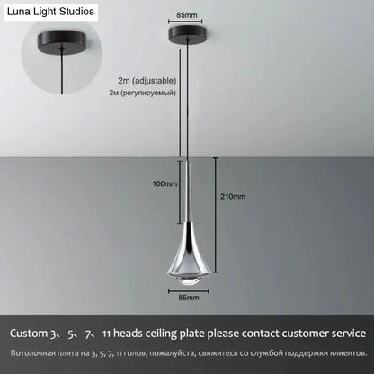 DecorBites™ Lyra sleek modern led water drop chandelier with polished chrome finish and teardrop-shaped design
