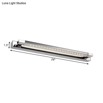 Modern chrome rotatable stainless steel wall light with sleek rectangular design and evenly spaced led bulbs for bathroom use